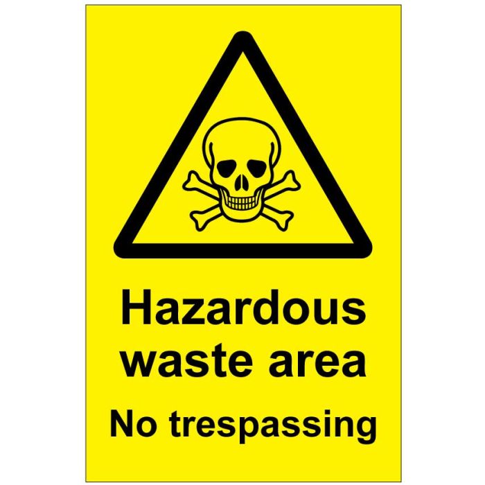 Hazardous Waste Area b Safety Sign