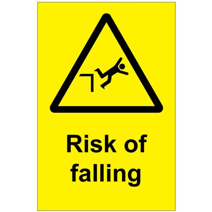 Risk of falling (b) safety sign