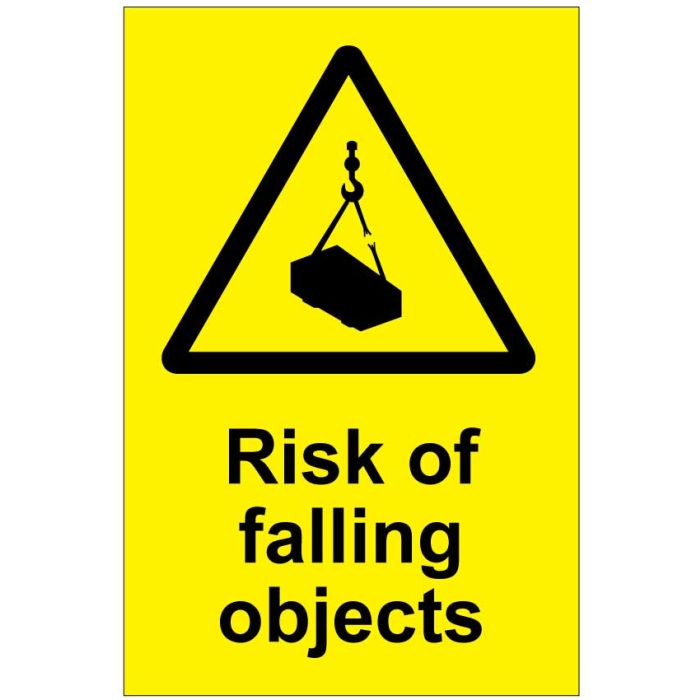 Risk of falling objects (b) safety sign